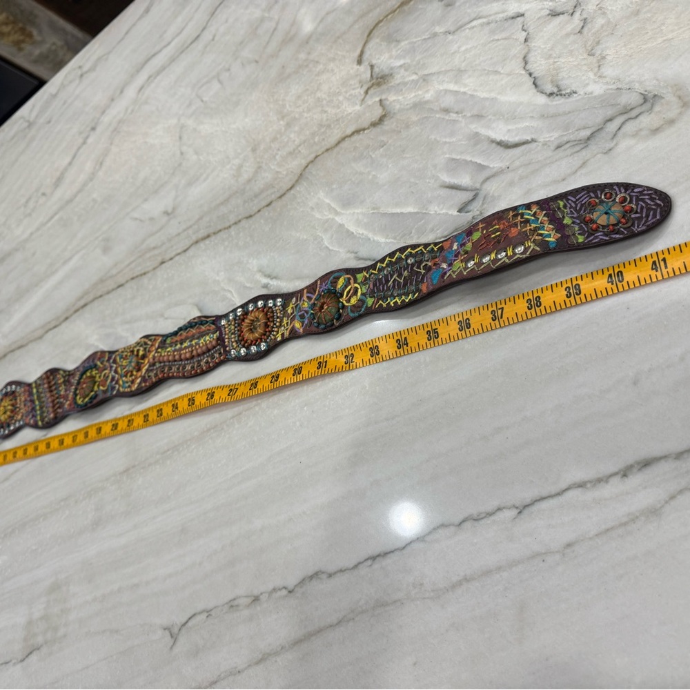 Chico’s Embroidered Brown Belt - Picture 7 of 8